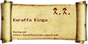 Karaffa Kinga névjegykártya